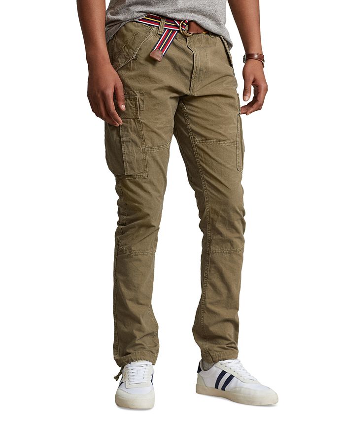Polo Ralph Lauren stretch twill cargo trousers slim fit in khaki tan