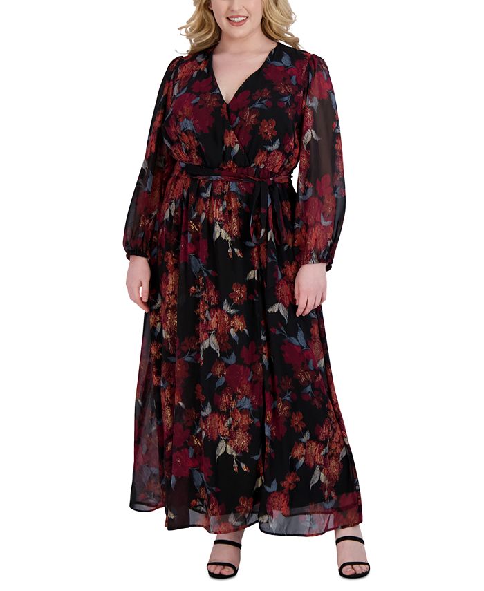 Robbie Bee Plus Size Floral Chiffon Maxi Dress Macy s