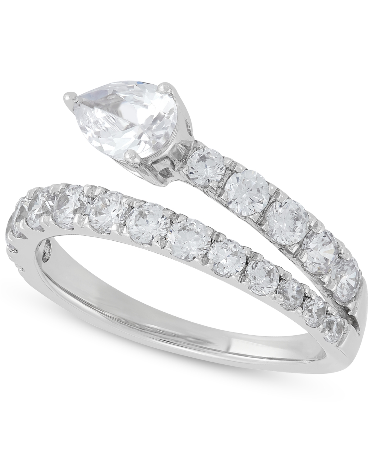 Grown With Love Lab Grown Diamond Pear & Round Statement Ring (1-1/2 ct. t.w.) in 14k White Gold