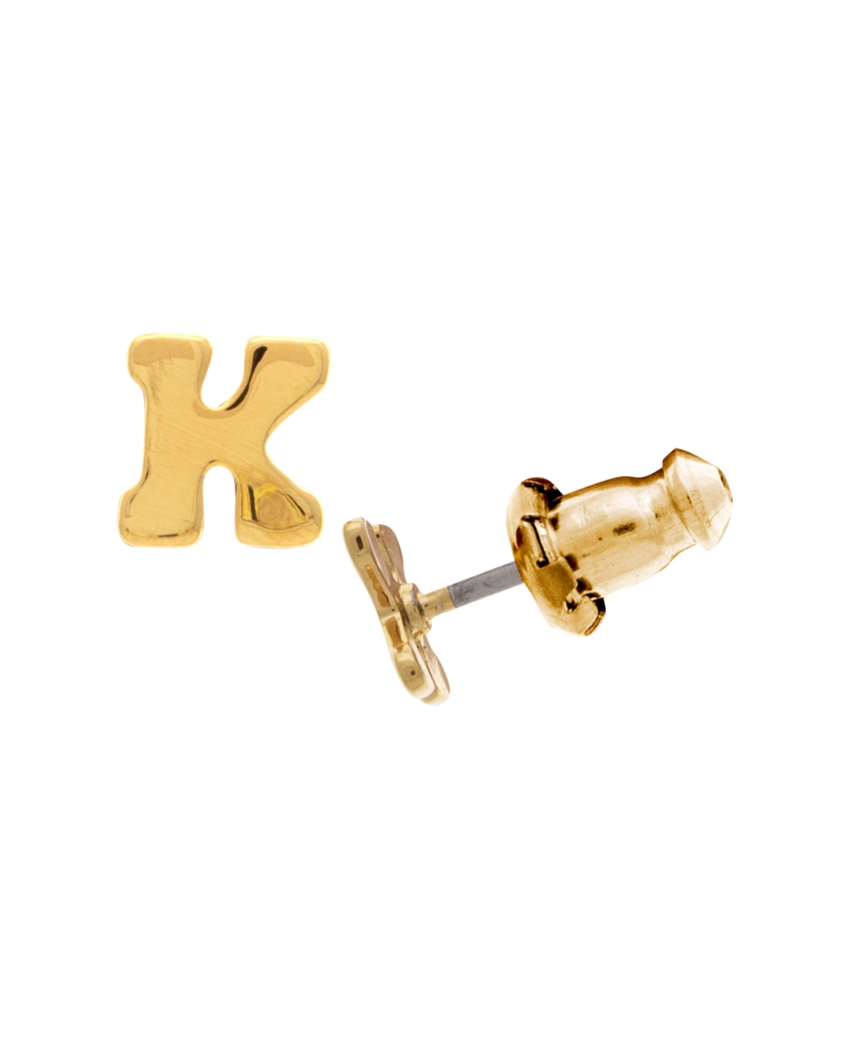 2028 14k Gold-dipped Initial Button Earrings In Yellow K