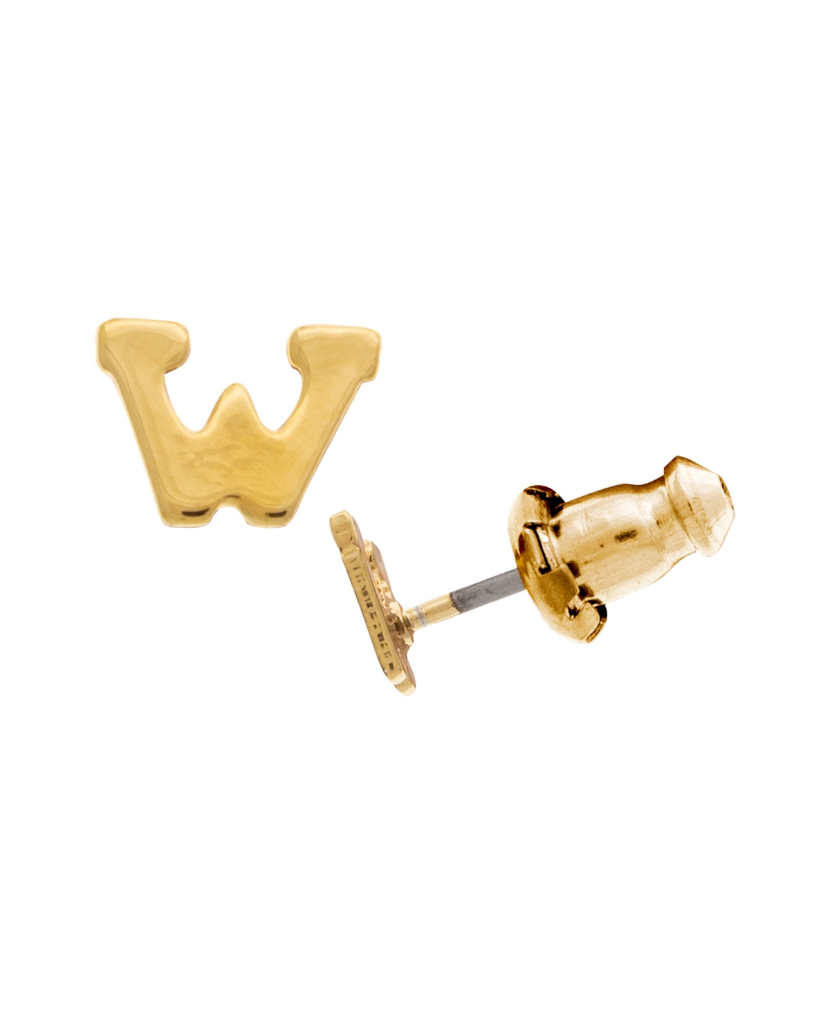 2028 14k Gold-dipped Initial Button Earrings In Yellow W