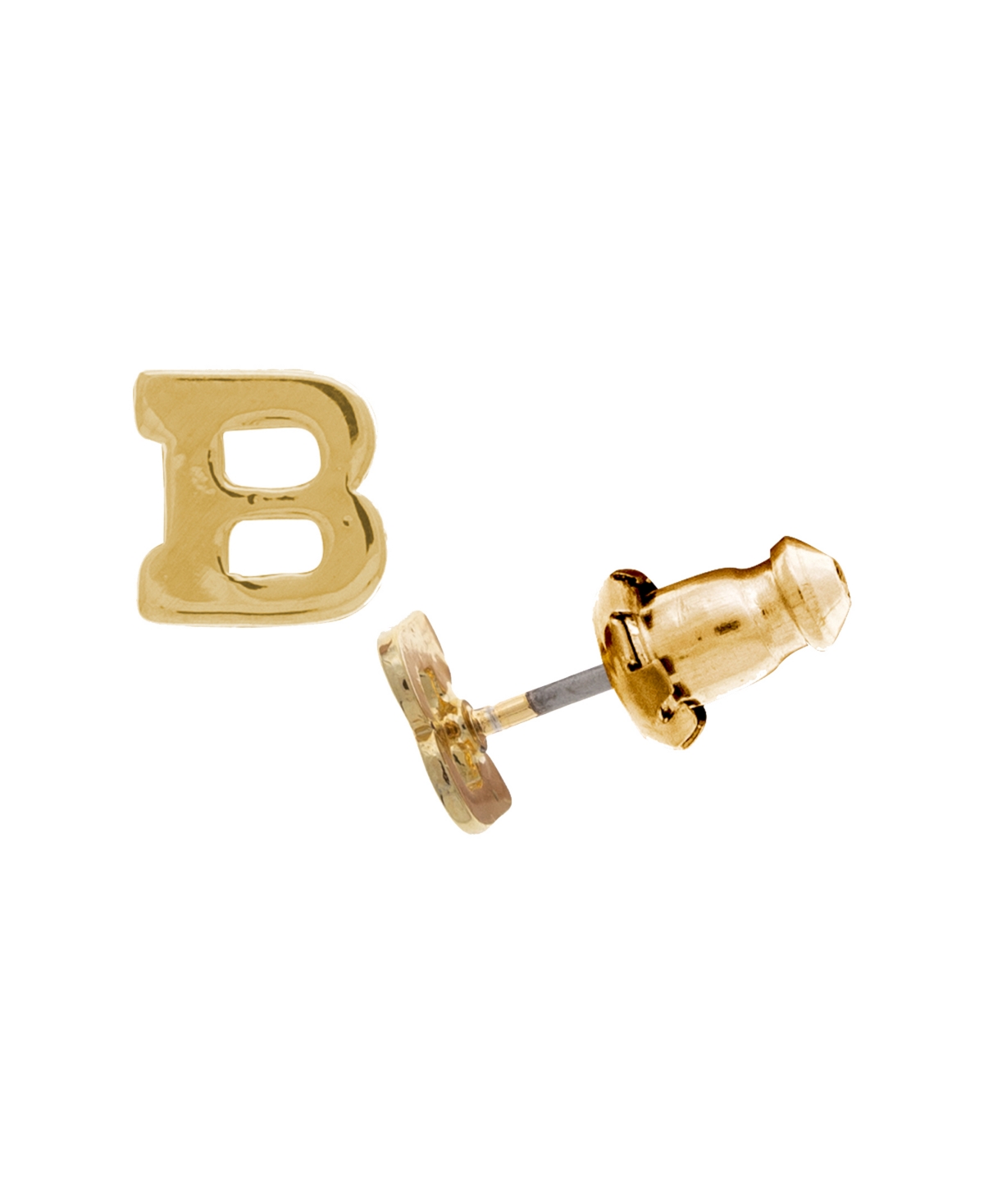 2028 14k Gold-dipped Initial Button Earrings In Yellow B