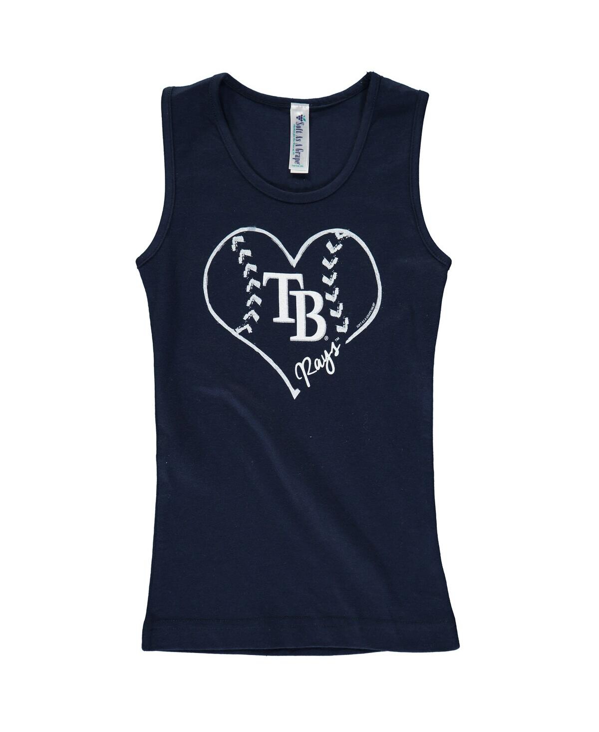 SOFT AS A GRAPE BIG GIRLS SOFT AS A GRAPE NAVY TAMPA BAY RAYS COTTON TANK TOP