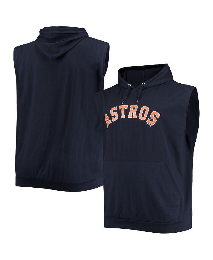 Profile Men's Navy Houston Astros Jersey Big and Tall Muscle Sleeveless  Pullover Hoodie