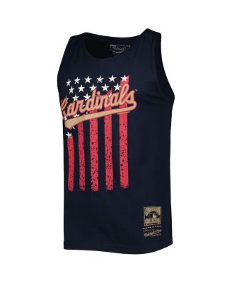 Men's Navy St. Louis Cardinals Cooperstown Collection Stars and Stripes Tank Top