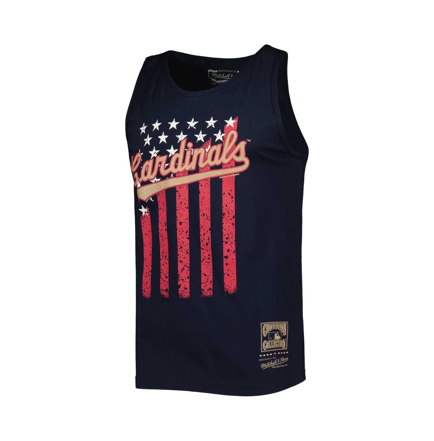 Мужской топ Mitchell & Ness Navy St. Louis Cardinals Cooperstown Collection Stars and Stripes — фото 3