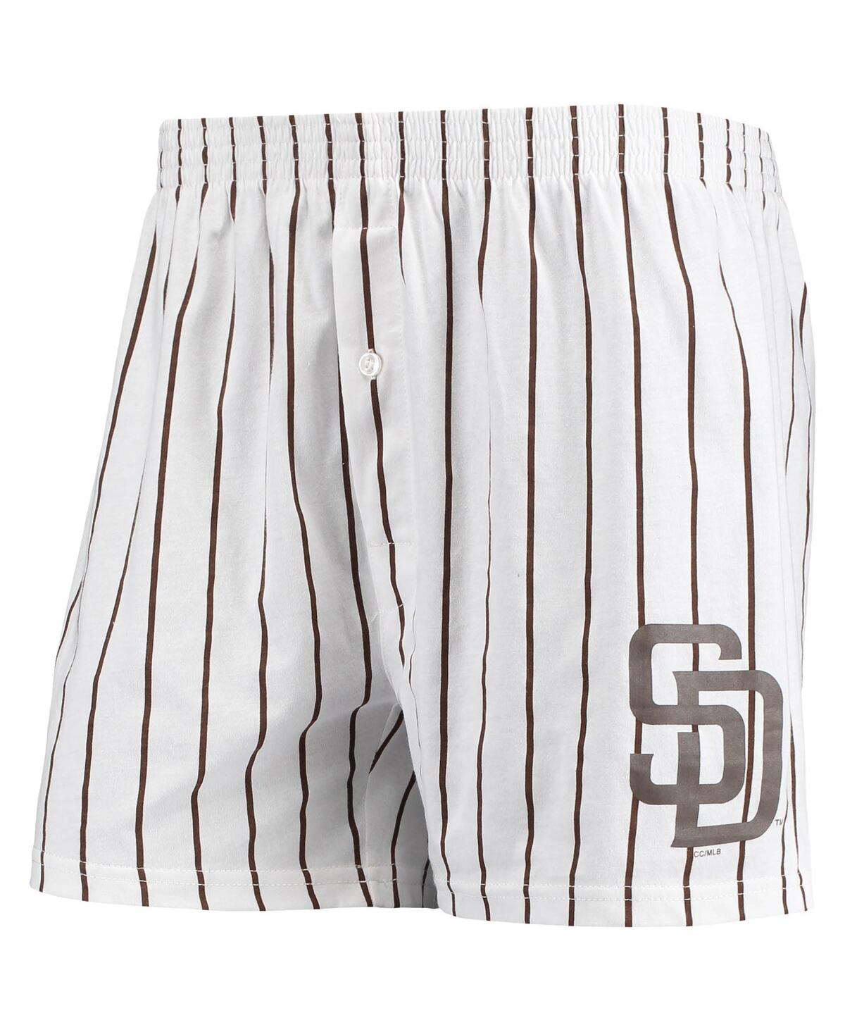 Shop Concepts Sport Men's  White San Diego Padres Vigor Pinstripe Boxer Shorts