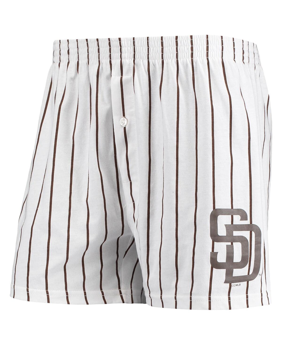 Concepts Sport White San Diego Padres Vigor Pinstripe Boxer Shorts In White