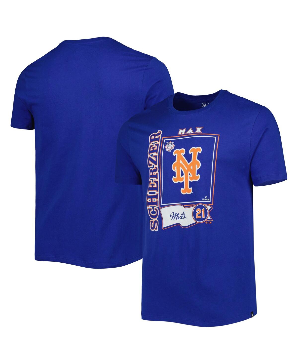 Shop 47 Brand Men's '47 Max Scherzer Royal New York Mets Super Rival Player T-shirt