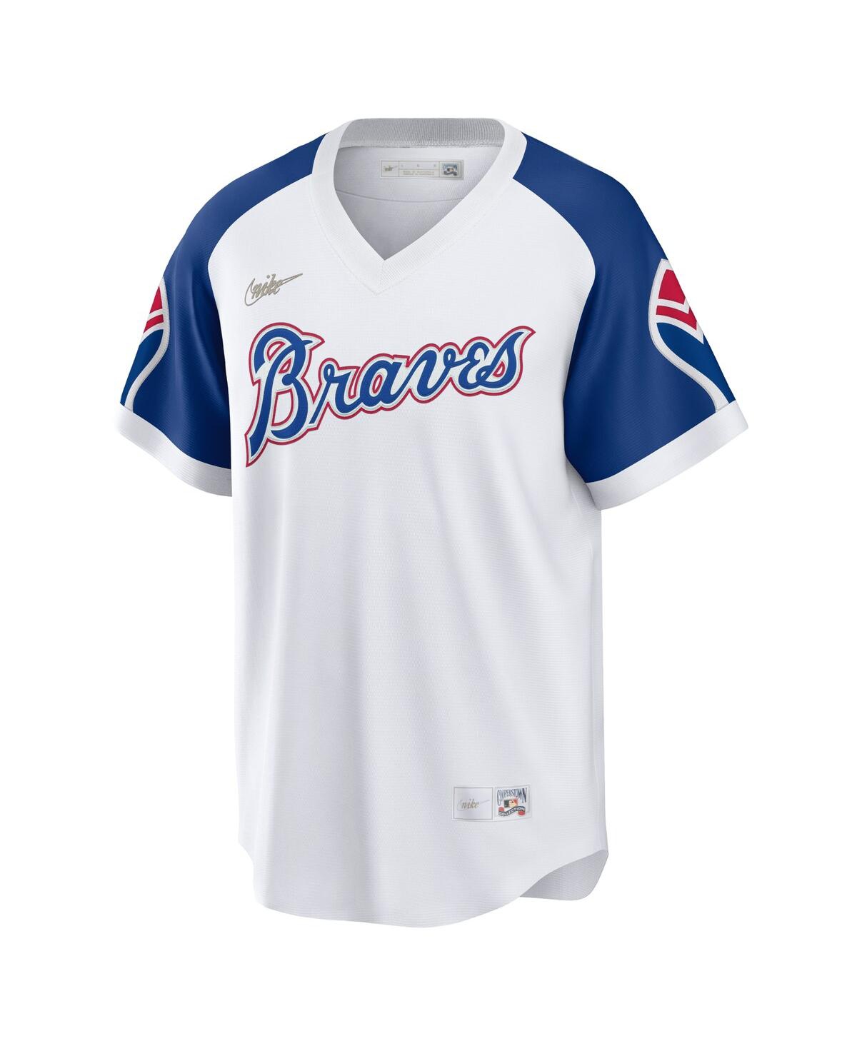 Men's Nike Hank AaronAtlanta Braves Home Cooperstown Collection Player Jersey - White