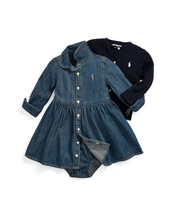 Polo Ralph Lauren Baby Girl's Denim Shirtdress - Indigo - Size 9 Months