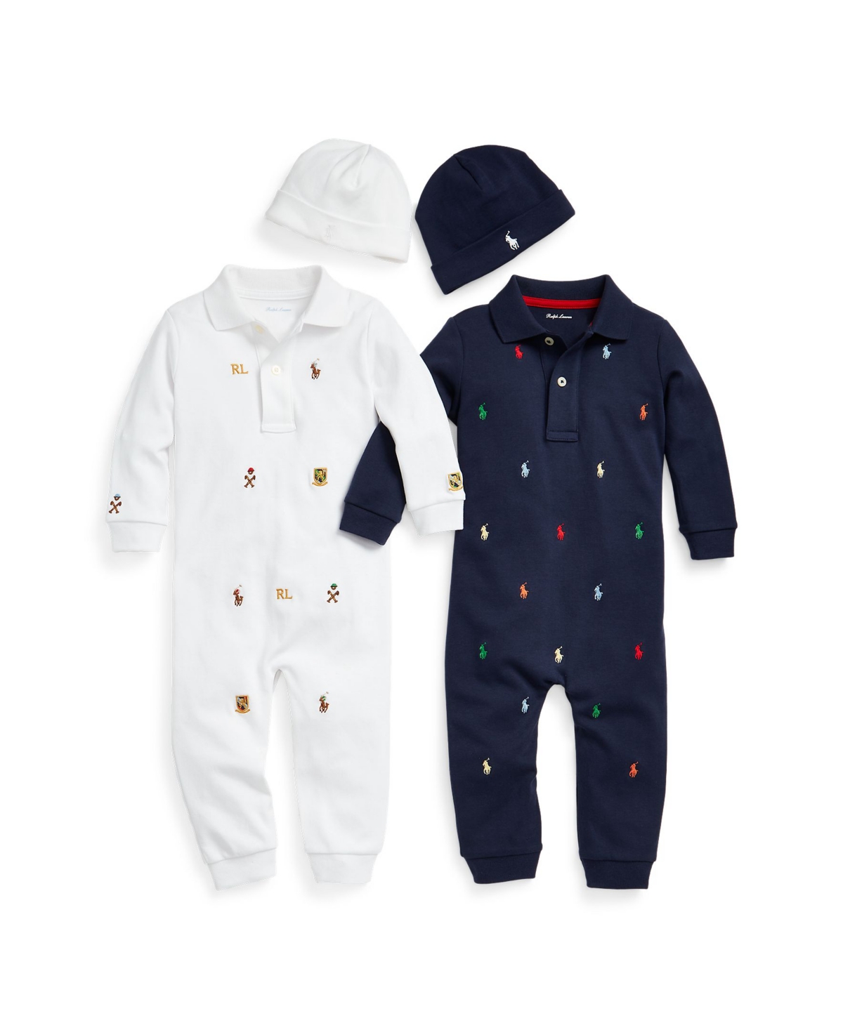 Shop Polo Ralph Lauren Baby Boys Schiffli Cotton Coverall In French Navy