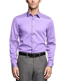 Men's Steel Slim-Fit Non-Iron Stain Shield Solid Dress Shirt