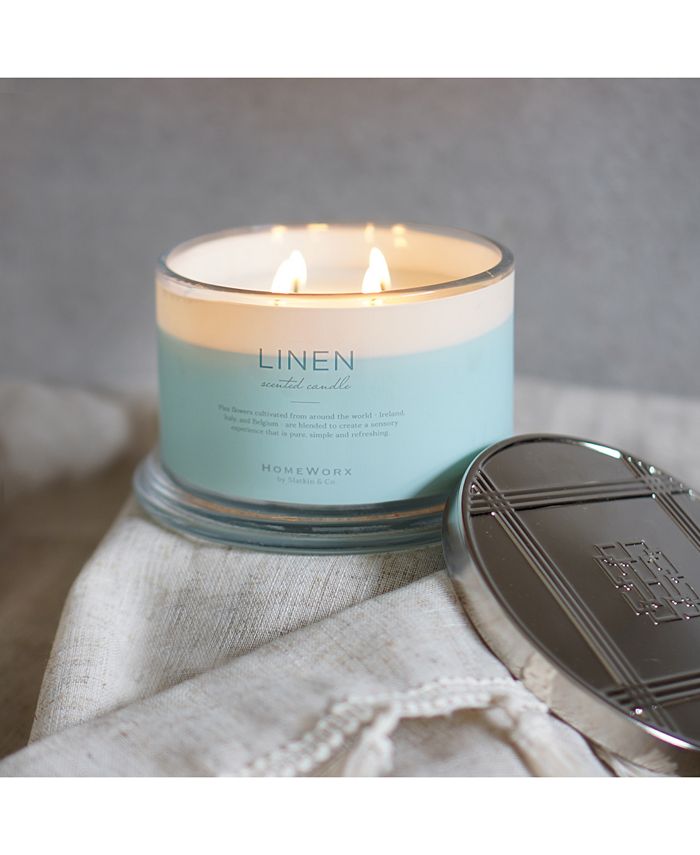 HomeWorx By Slatkin & Co. Linen Scented Candle, 18 oz. Macy's