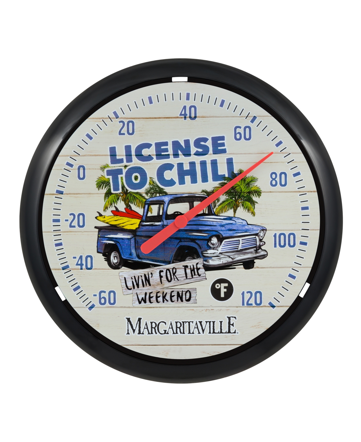 La Crosse Technology 104-134b-tbp 13.25" "license To Chill" Margaritaville Analog Dial Thermometer In Multi
