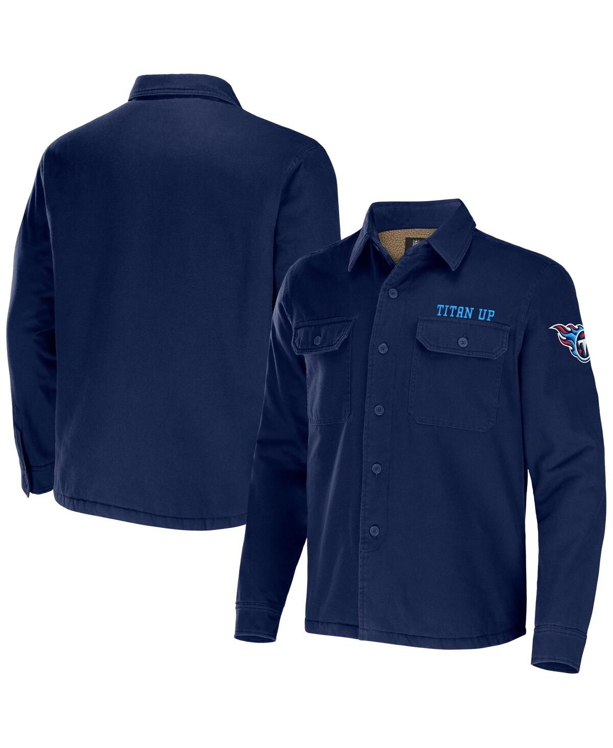 Fanatics Men's Nfl X Darius Rucker Collection By  Navy Tennessee Titans Canvas Button-up Shirt Jacket