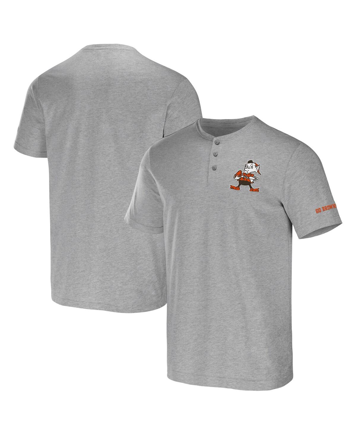 Fanatics Men's Nfl X Darius Rucker Collection By  Heathered Gray Cleveland Browns Slub Henley T-shirt In Heather Gray