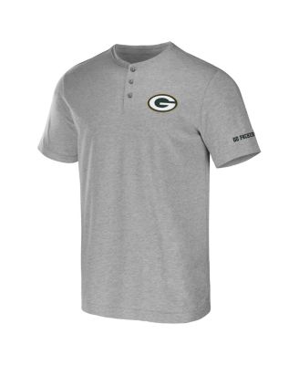 Men's NFL x Darius Rucker Collection by Heather Gray Green Bay Packers Henley T-shirt