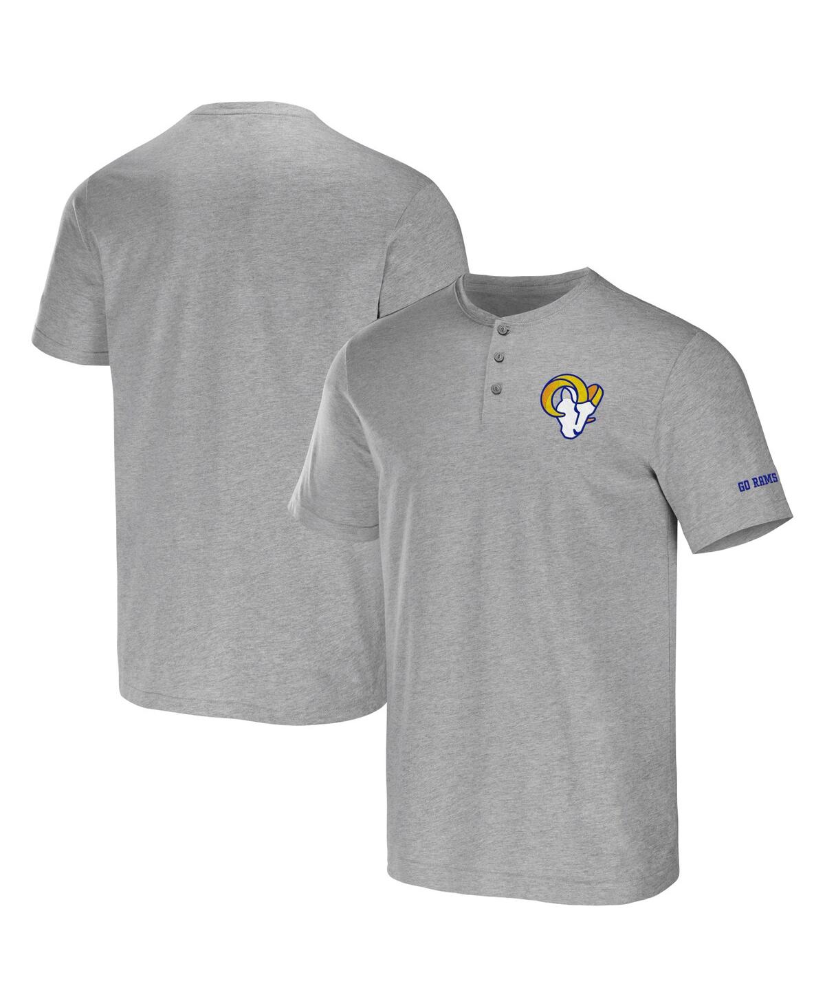 Fanatics Men's Nfl X Darius Rucker Collection By  Heather Gray Los Angeles Rams Henley T-shirt In Heather Gray
