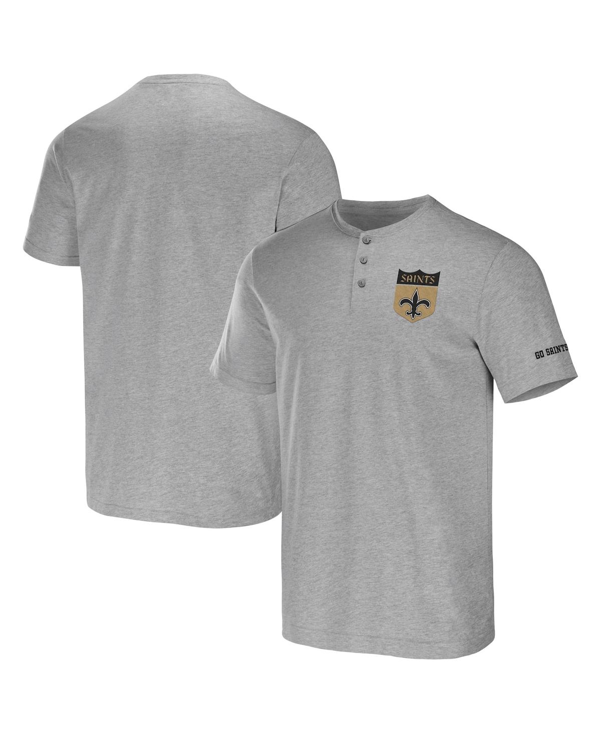 Fanatics Men's Nfl X Darius Rucker Collection By  Heather Gray New Orleans Saints Henley T-shirt In Heather Gray