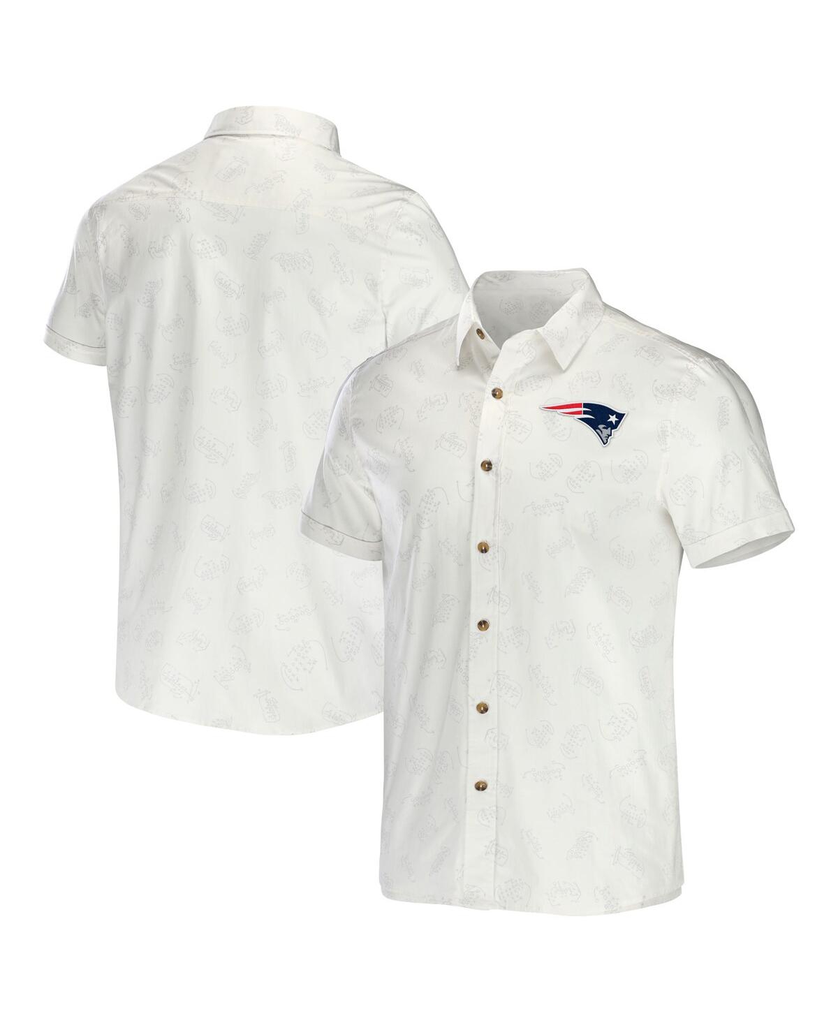 Fanatics Men's Nfl X Darius Rucker Collection By  White New England Patriots Woven Button-up T-shirt
