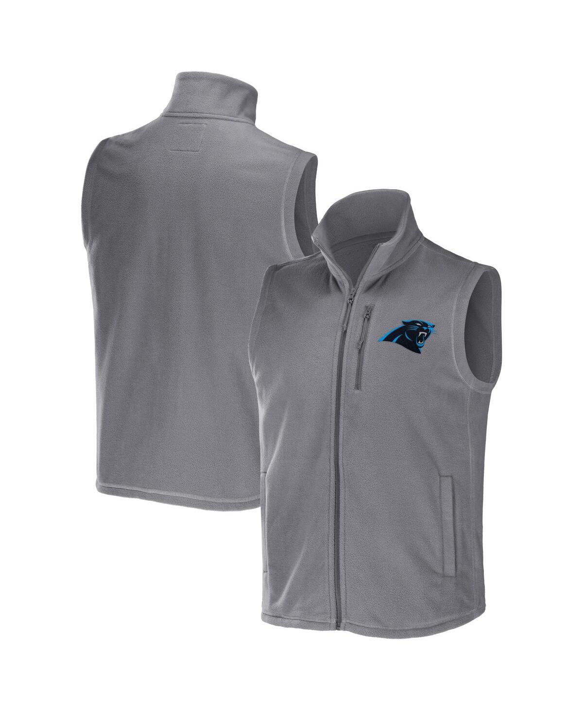 Fanatics Men's Nfl X Darius Rucker Collection By  Gray Carolina Panthers Polar Fleece Full-zip Vest