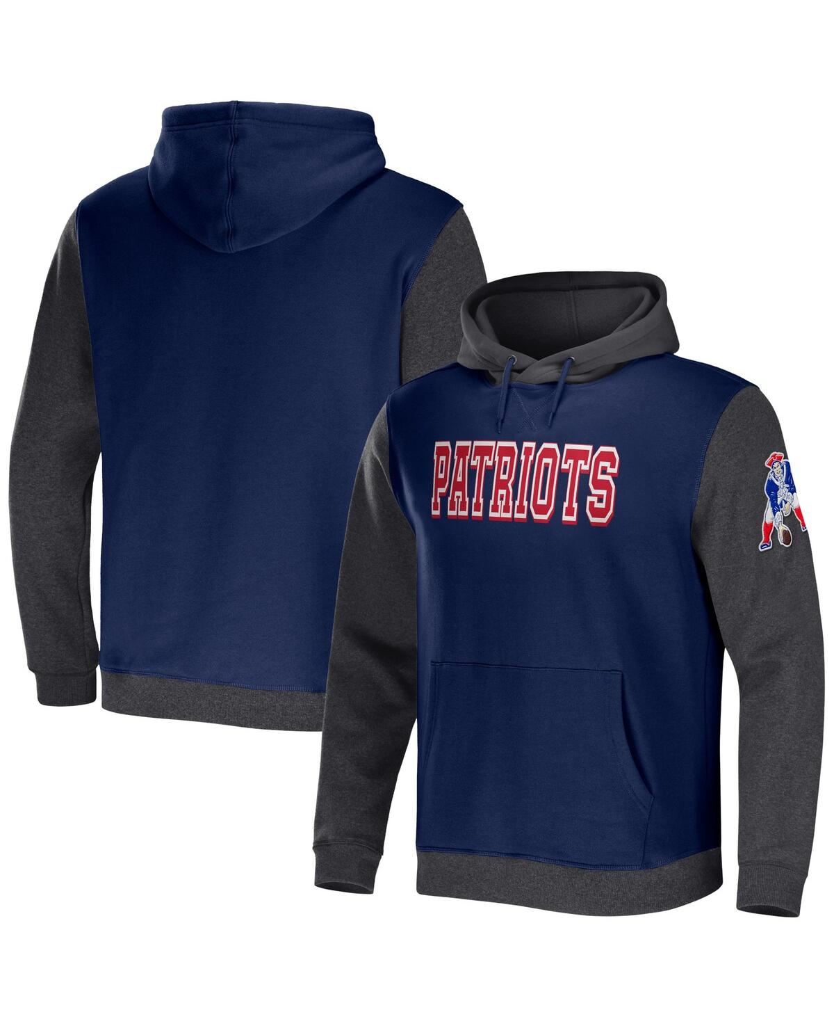 Fanatics Men's Nfl X Darius Rucker Collection By  Navy, Charcoal New England Patriots Colorblock Pull In Navy,charcoal