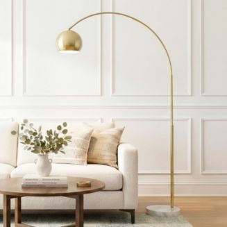 Olivia LED Contemporary Arc Floor Lamp with Heavy-Weighted Marble Base (75"), Bulb Included - Macy's