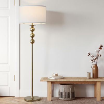 Riley 60" Modern Gold LED Floor Lamp with Classic Drum Shade