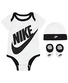 Baby Boys or Girls Futura Logo Bodysuit with Beanie and Booties, 3 Piece Set