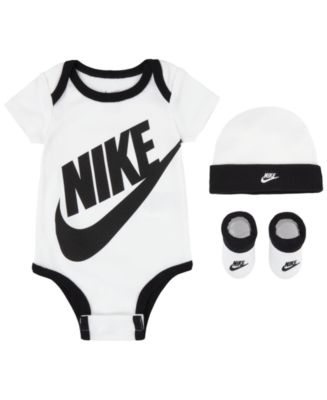 Nike Baby Boys or Girls Futura Logo Bodysuit with Beanie and Booties, 3 ...