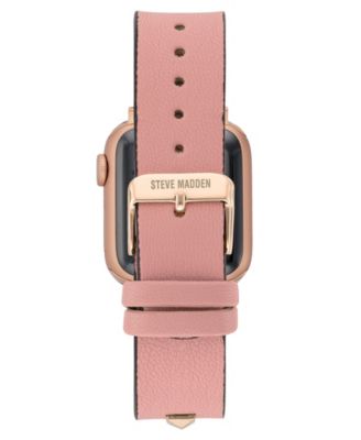 Women's Pink Faux Leather Stud Accented Band designed for Apple Watch&reg; 42mm (Series 10) & 38/40/41mm