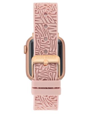 Women's Light Pink Silicone Debossed Swirl Logo Band designed for Apple Watch&reg; 42mm (Series 1-3 only) & 44/45/46/49mm (Ultra & Ultra 2)