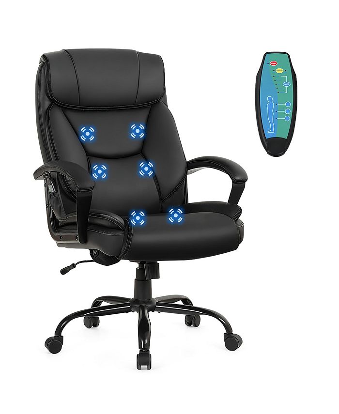 Costway Big & Tall 500lb Massage Office Chair E xecutive PU Leather Macy's