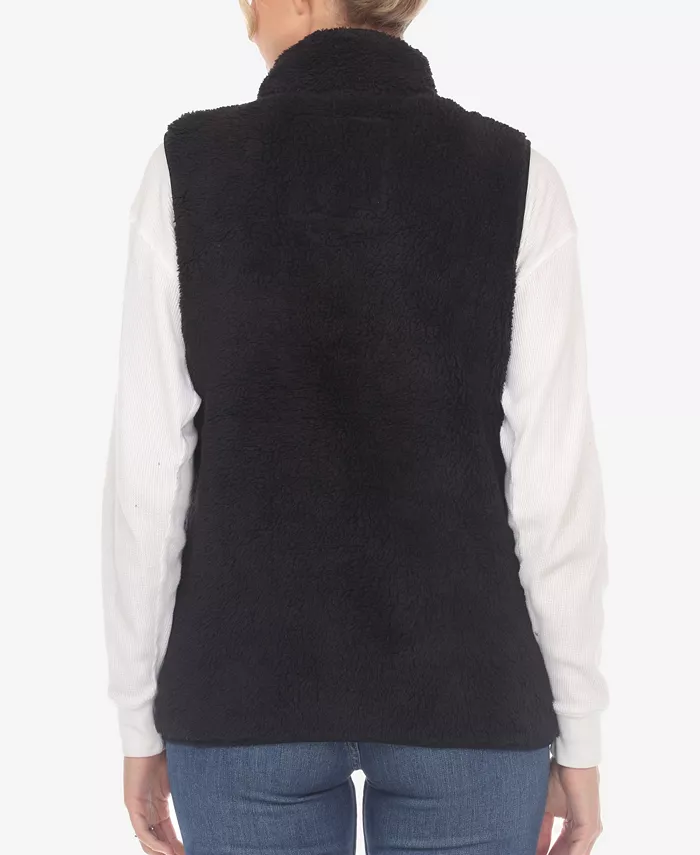 Women's Zip Up Sherpa Vest - thumbnail 2