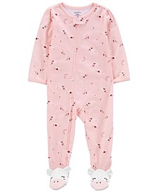 Toddler Girls One-Piece Cow Loose Fit Footie Pajama