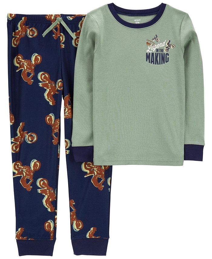 Carter's Little Boys Motorcycle Fleece Pajama, 2 Piece Set Macy's