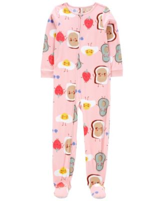 Carter s Big Girls One Piece Breakfast Fleece Footie Pajama Macy s