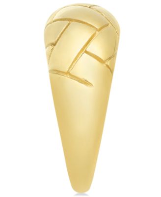 18k Gold-Plated Stainless Steel Biricki-Etched Ring