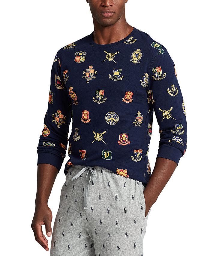 Polo Ralph Lauren Men's Printed Waffle-Knit Thermal Pajama Shirt & Reviews  - Pajamas & Robes - Men - Macy's