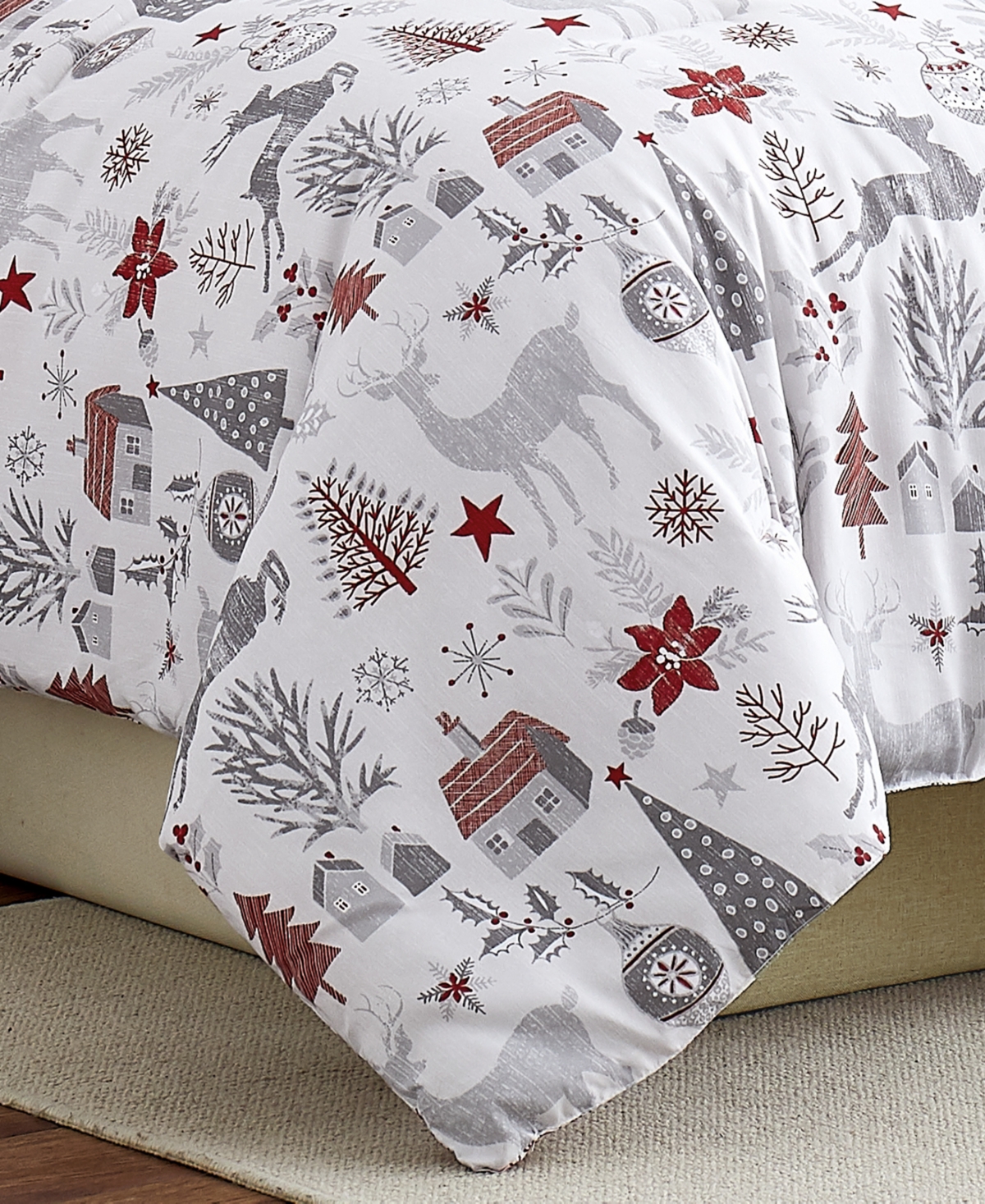 Southshore Fine Linens Holly Jolly Lane Reversible 6-Pc. Comforter Set