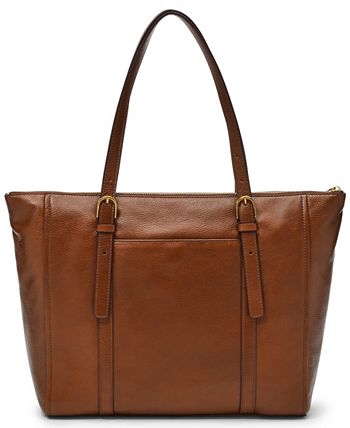 Fossil top leather tote