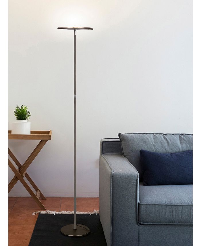 Brightech Sky Flux LED Torchiere Floor Lamp with Adjustable Head and 3 ...