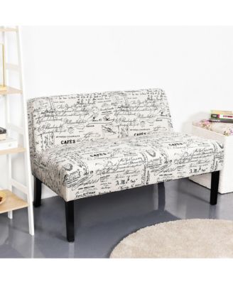 Armless Loveseat Sofa Fabric Settee Bench Bed Chair