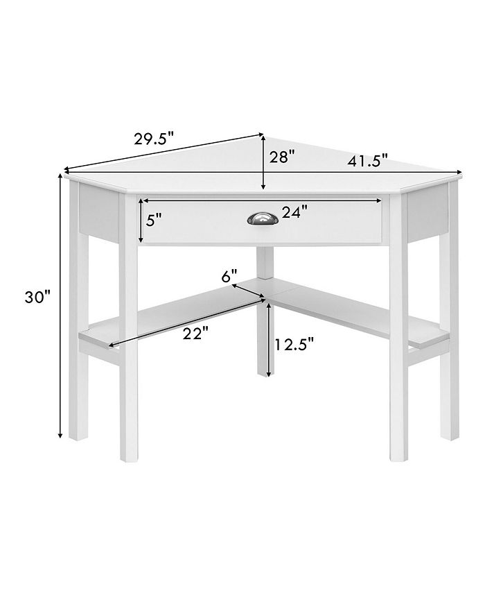 Costway Corner Computer Desk Laptop Writing Table Wood Workstation & Reviews Desks Furniture