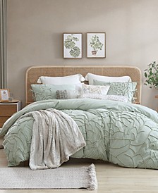 Chenille Rose Green Comforter Set