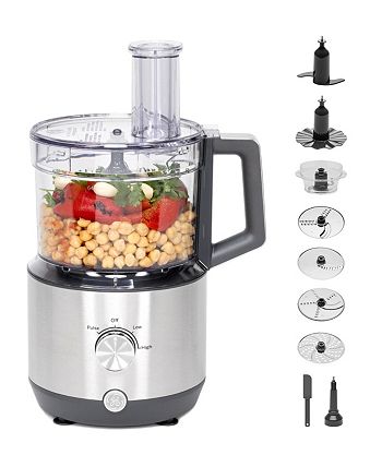 GE Appliances 12-Cup Food Processor with Accessories in Stainless