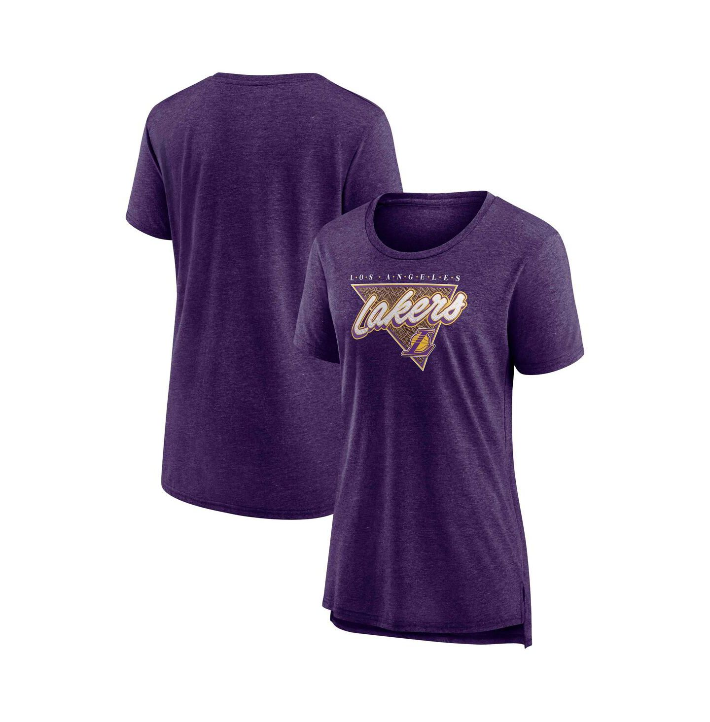 Женская футболка Fanatics Heathered Purple Los Angeles Lakers True Classics Tri-Blend — фото 1