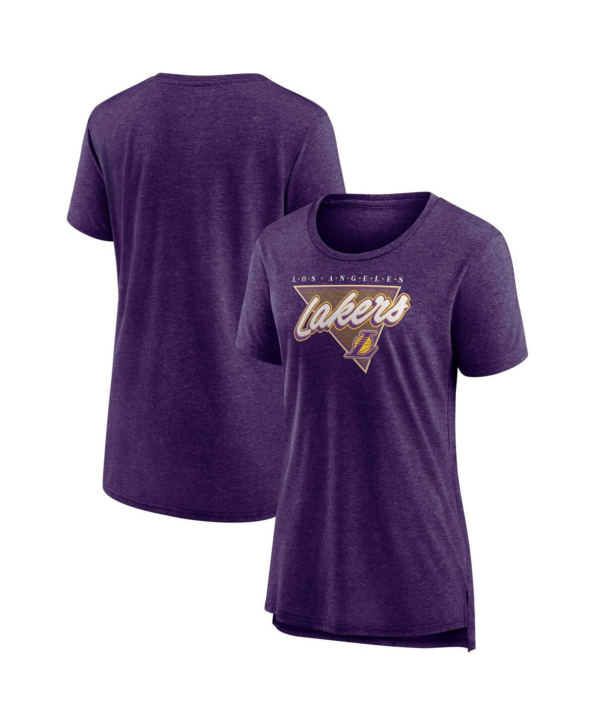 Women's Fanatics Heathered Purple Los Angeles Lakers True Classics Tri-Blend T-shirt - Heathered Purple