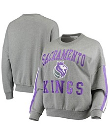 Women's Gray Sacramento Kings Slouchy Rookie Pullover Sweatshirt